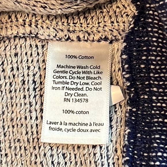 VINEYARD VINES SWEATSHIRT DRESS SZ XXS NAVY WHITE MARLED COTTON STRETCHY - Picture 5 of 12